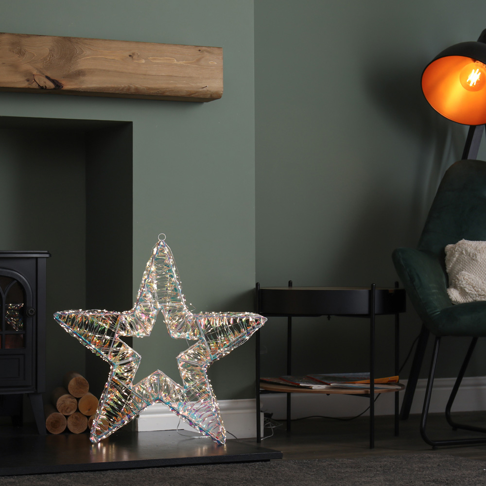 Samuel Alexander 1440 Warm White LED Light-Up Iridescent Shimmer Christmas Star 60cm Image 2