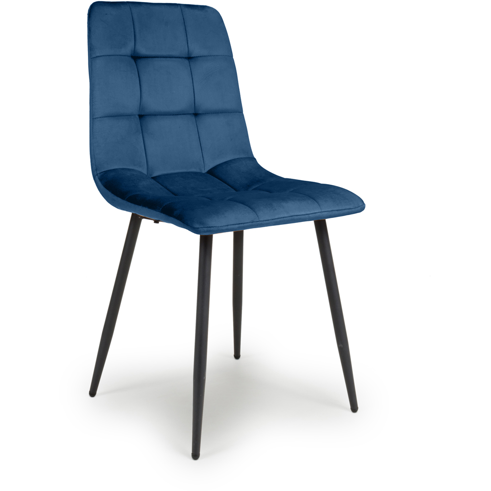 Madison Set of 4 Blue Brushed Velvet Dining Chair Image 2