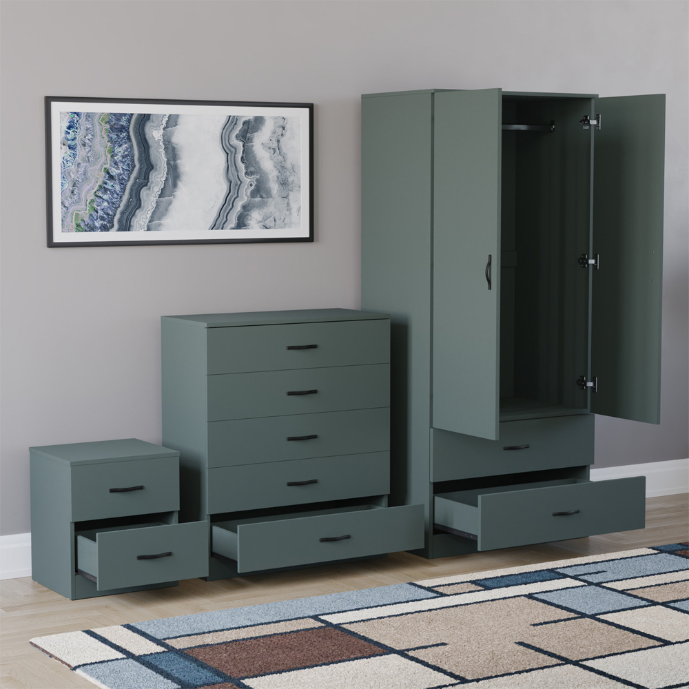 VIDA DESIGNS Riano Green 3 Piece Bedroom Furniture Set Image 4