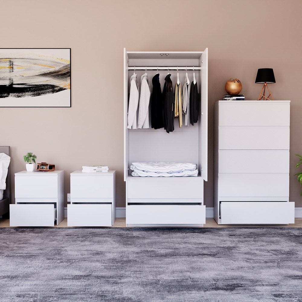 Denver White 4 Piece Bedroom Furniture Set Image 3