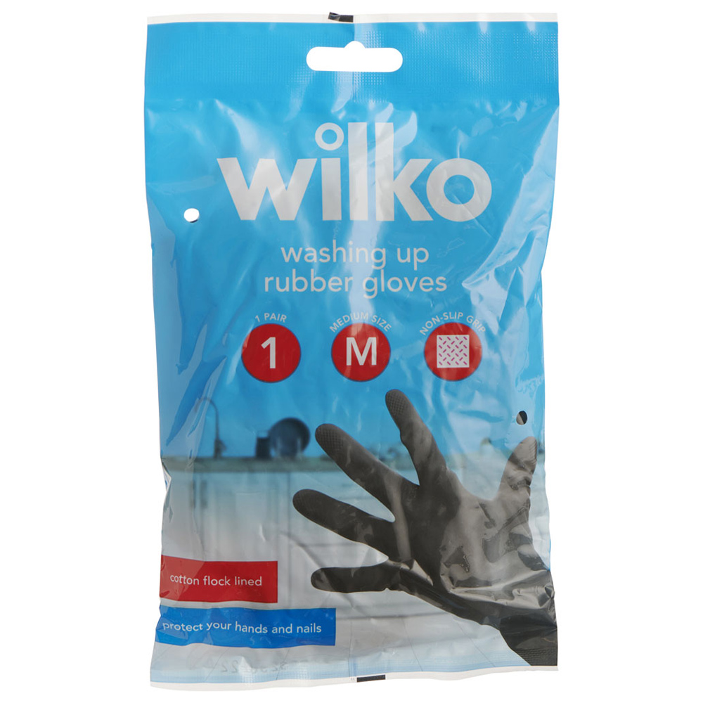 Wilko Washing Up Rubber Gloves Medium   Image 1