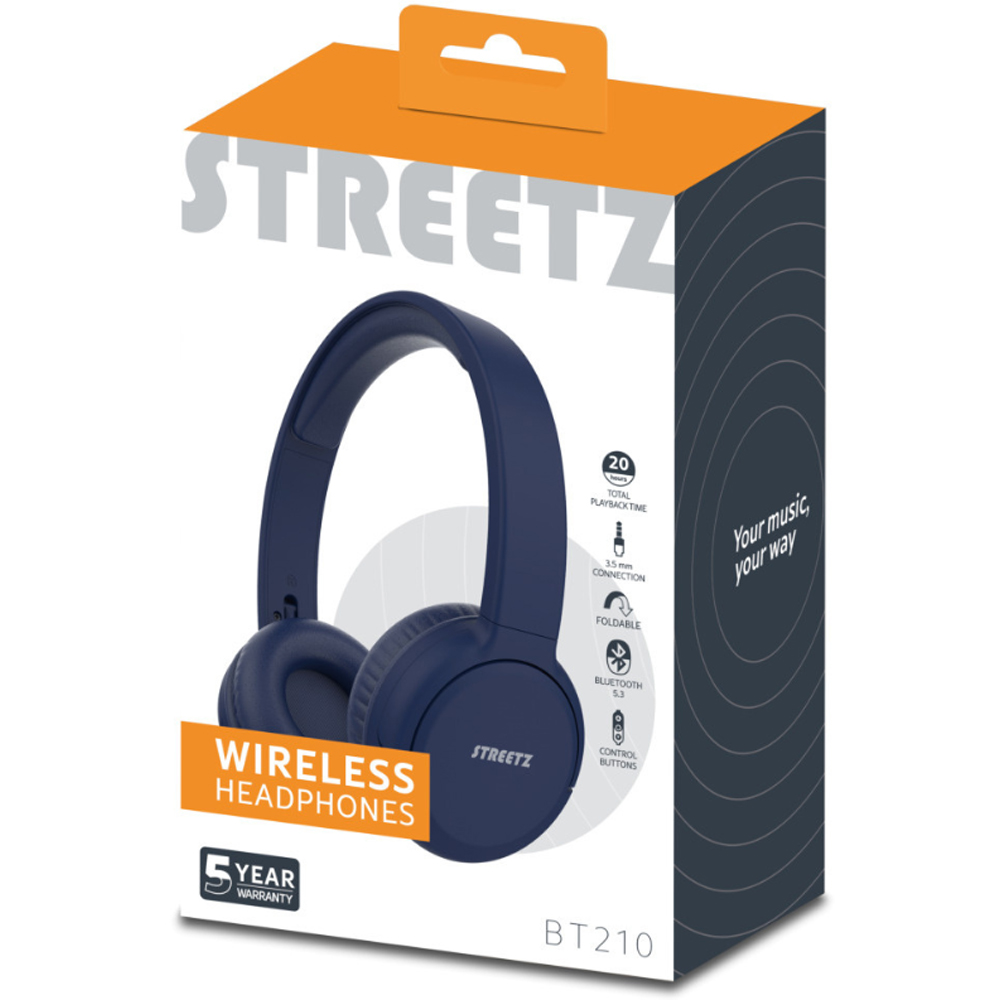Streetz BT210 Blue Bluetooth On Ear Headphones Image 9