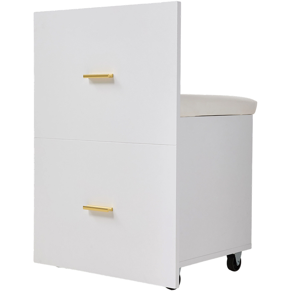 Living and Home Vanity Table Set with Flip Top Mirror and Rolling Stool Image 7