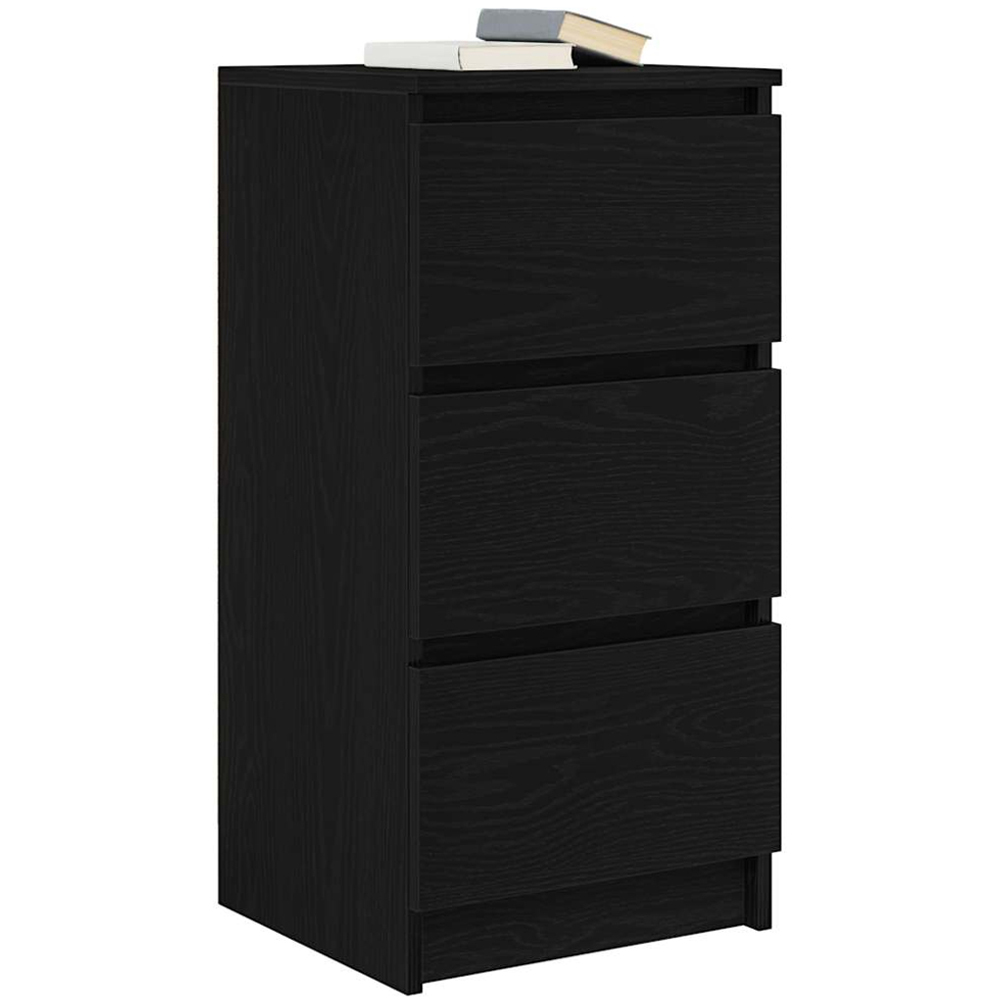 vidaXL 3 Drawer Black Oak Sideboard Image 4