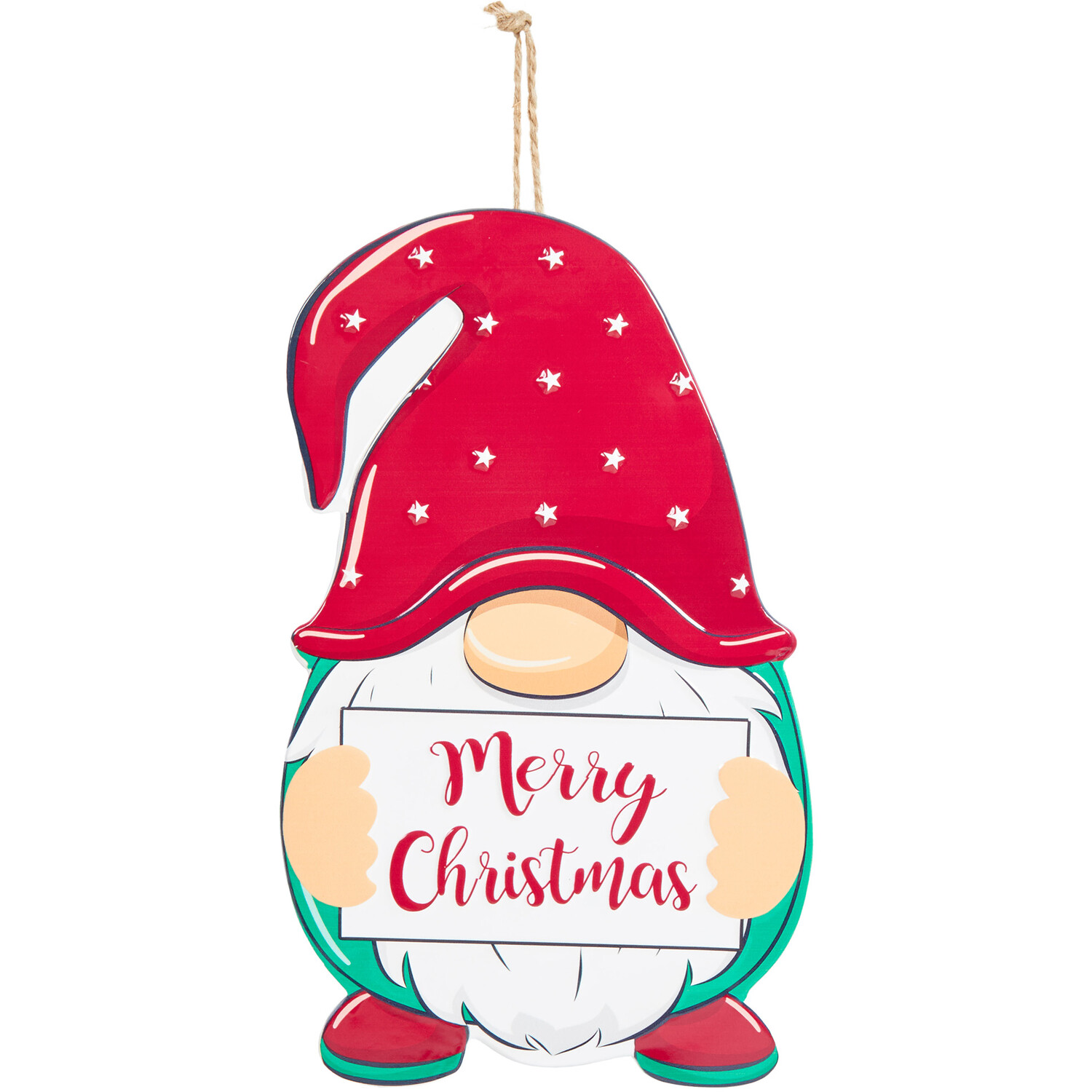 Christmas Gonk Embossed Metal Plaque - Red Image 1