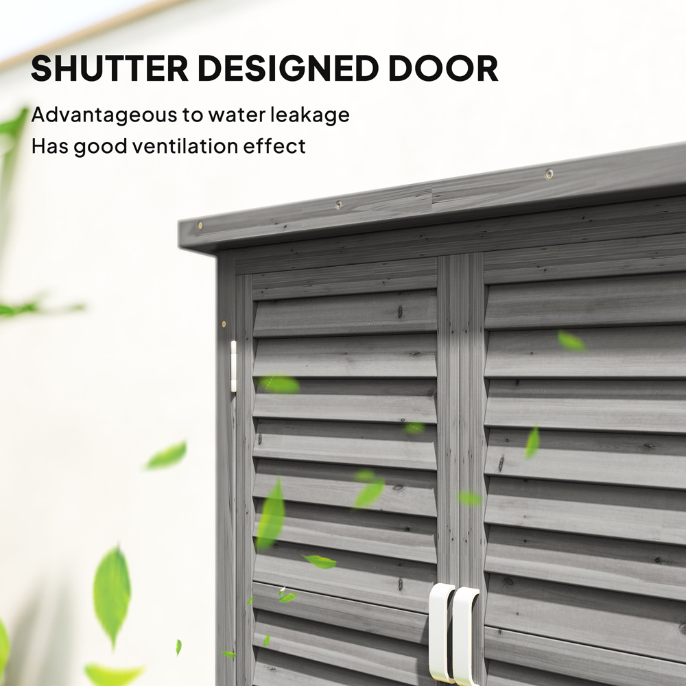 Outsunny 3 x 1.5ft Grey Wooden Garden Shed Image 5