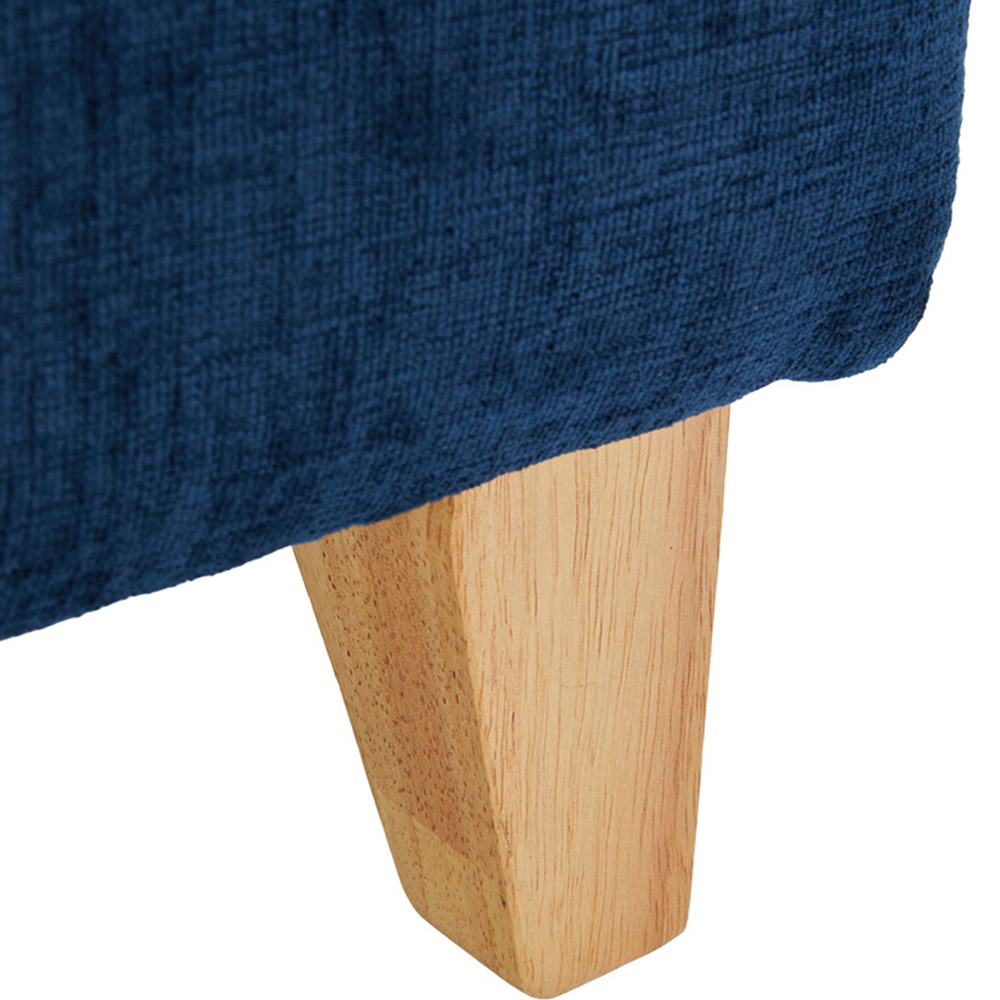 Living and Home Blue Chenille Upholstered Storage Ottoman Image 4
