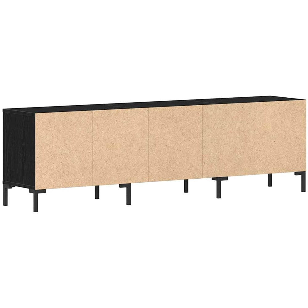 vidaXL 3 Door 3 Shelf Black Oak TV Cabinet Image 6