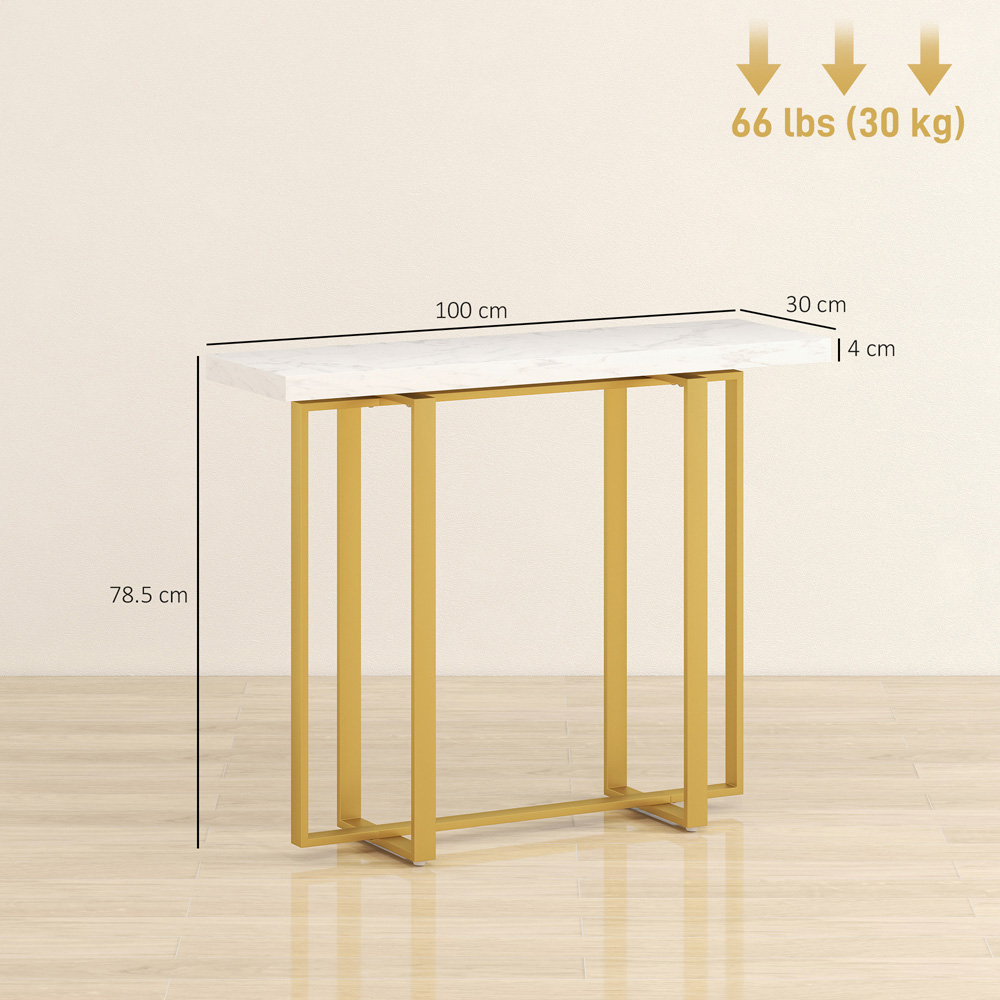 Portland White Modern Slim Long Accent Sofa Side Table  Image 9