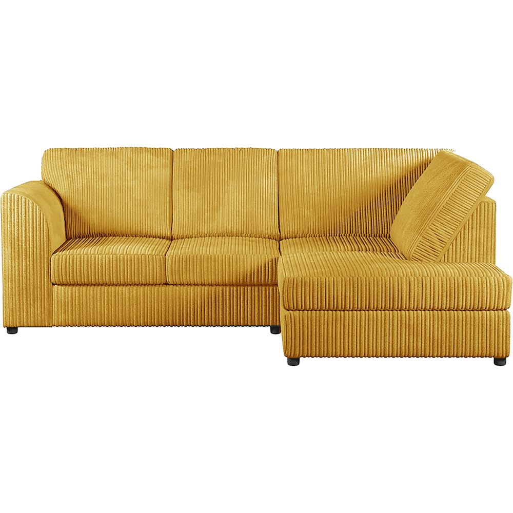 Luxor 4 Seater Mustard Jumbo Cord Full Back Right Hand L Shape Corner Sofa Image 2