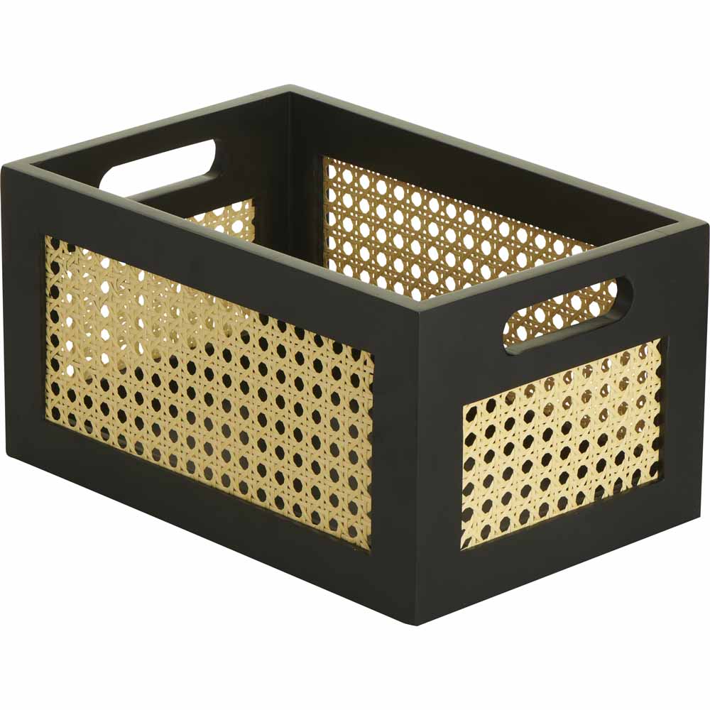 Wilko Wood and Rattan Wooden Crate 2 Pack Image 5