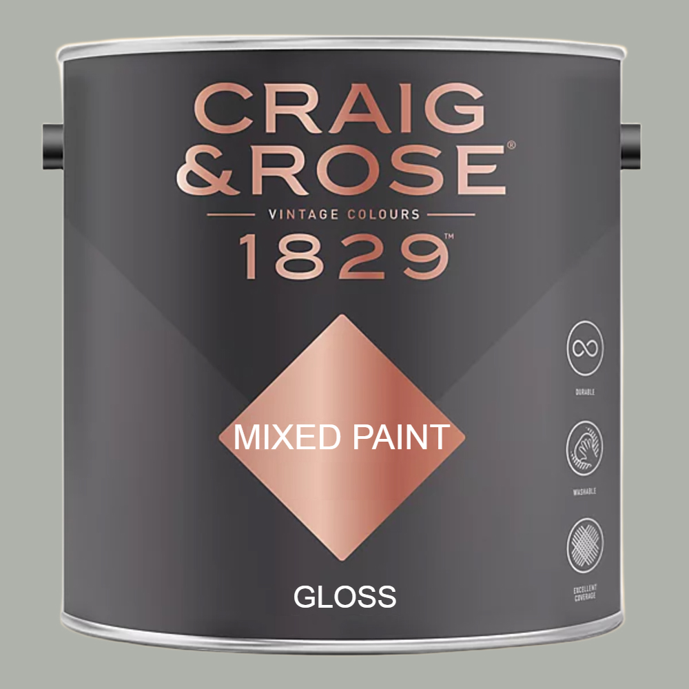 Craig & Rose 1829 Vintage Walls Wood and Metal Almost Grey Gloss Mixed Paint 2.5L Image 2
