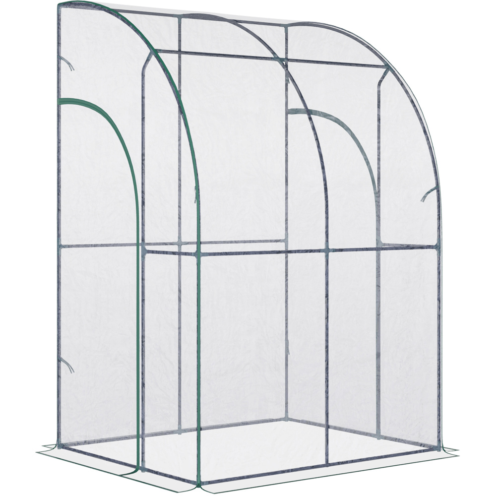 Outsunny Clear PVC 4.7 x 3.9ft Walk In Zip Up Greenhouse Image 1
