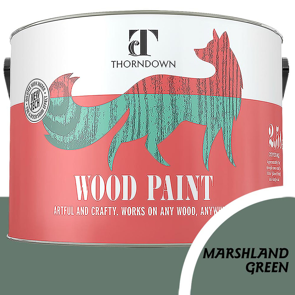 Thorndown Marshland Green Satin Wood Paint 2.5L Image 3