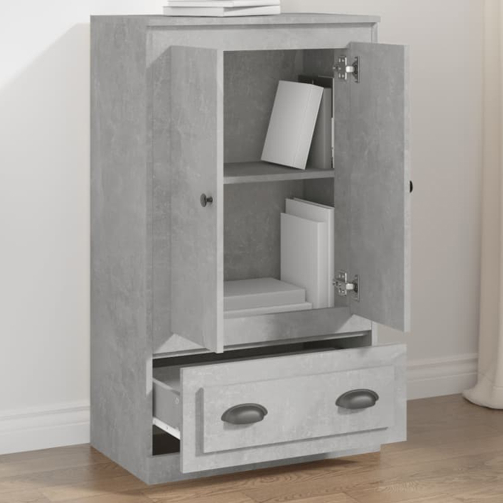 vidaXL 2 Door Single Drawer Concrete Grey Highboard Image 1