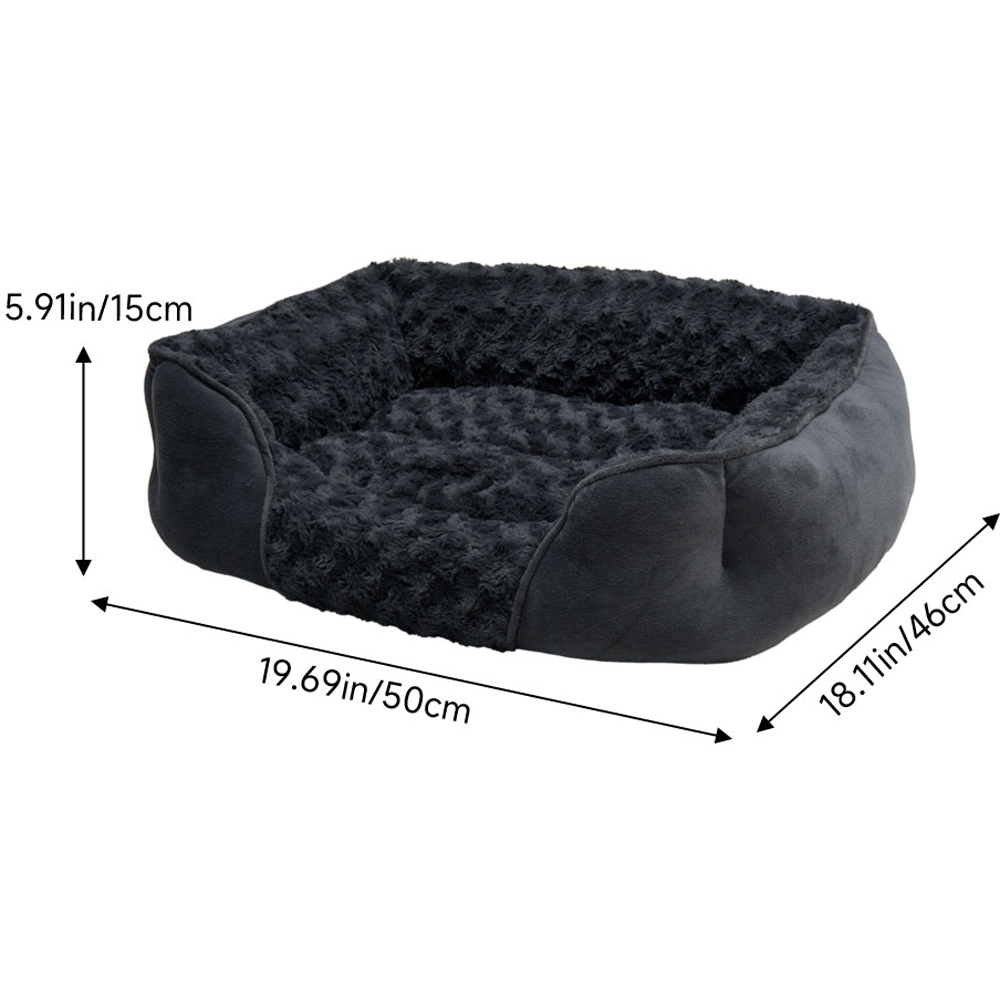 H&O Direct Small Dark Grey Super Soft Washable Pet Bed Image 5
