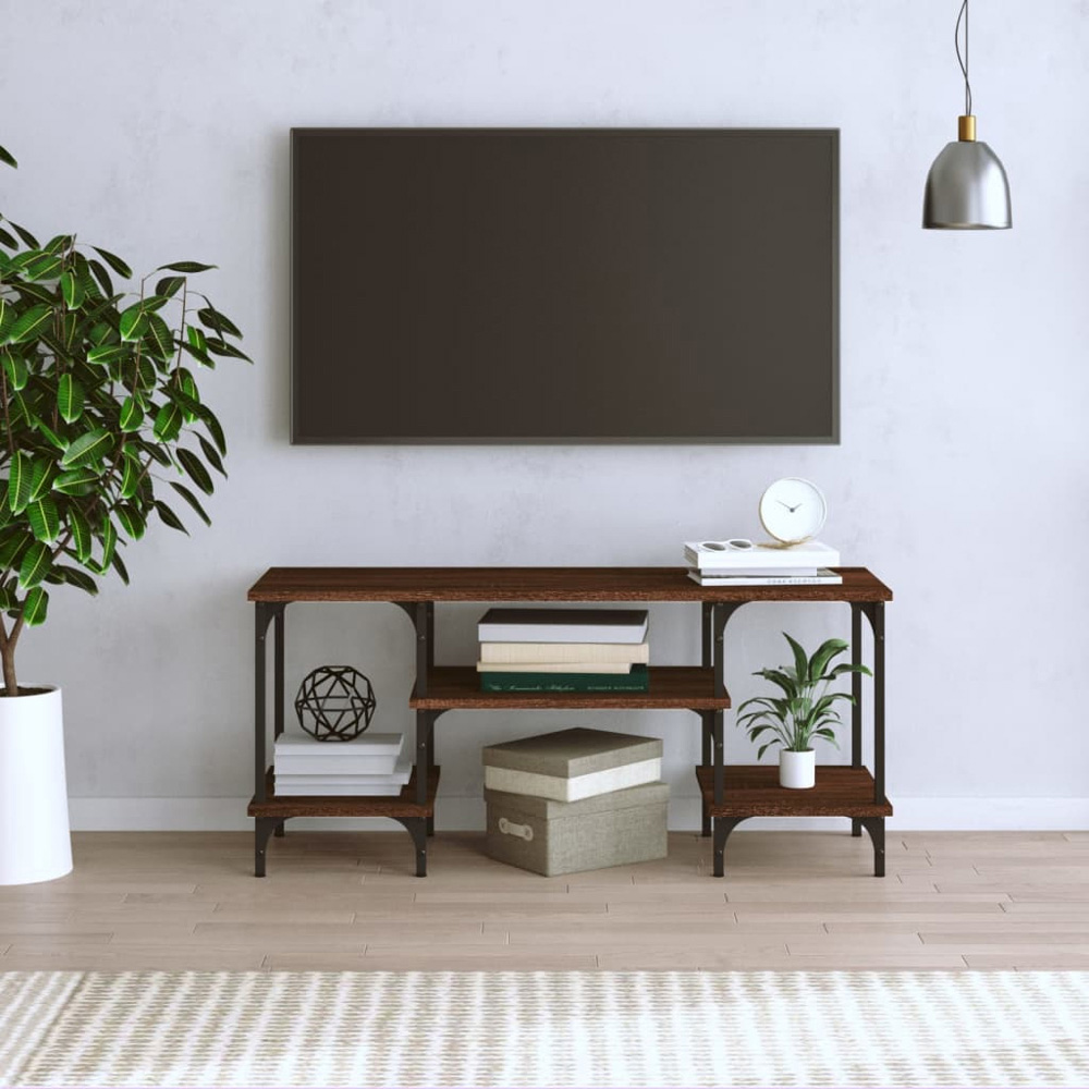 vidaXL 3 Shelf Brown Oak TV Cabinet Image 3