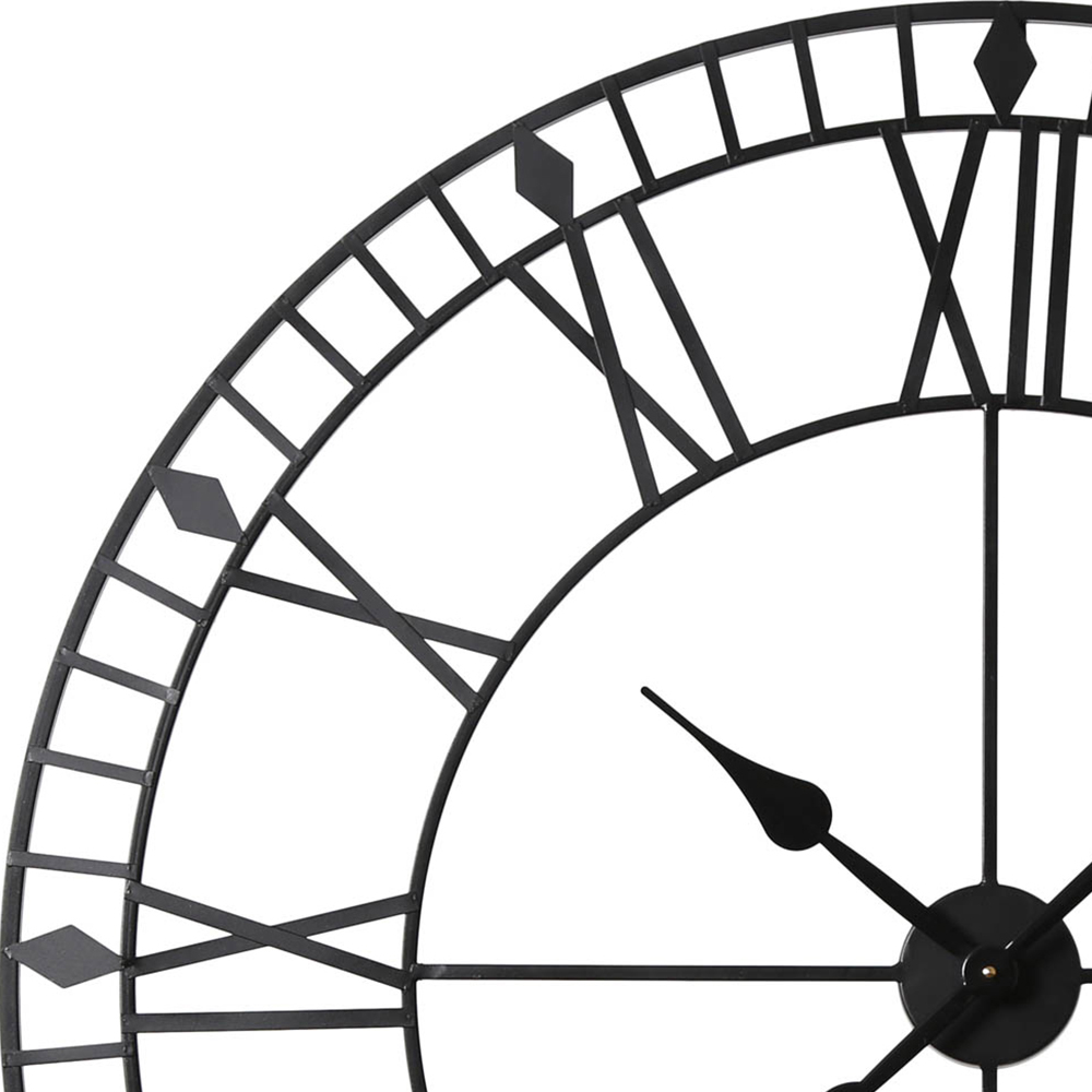 EOS Black Skeleton Wall Clock with Roman Numerals 100cm Image 4