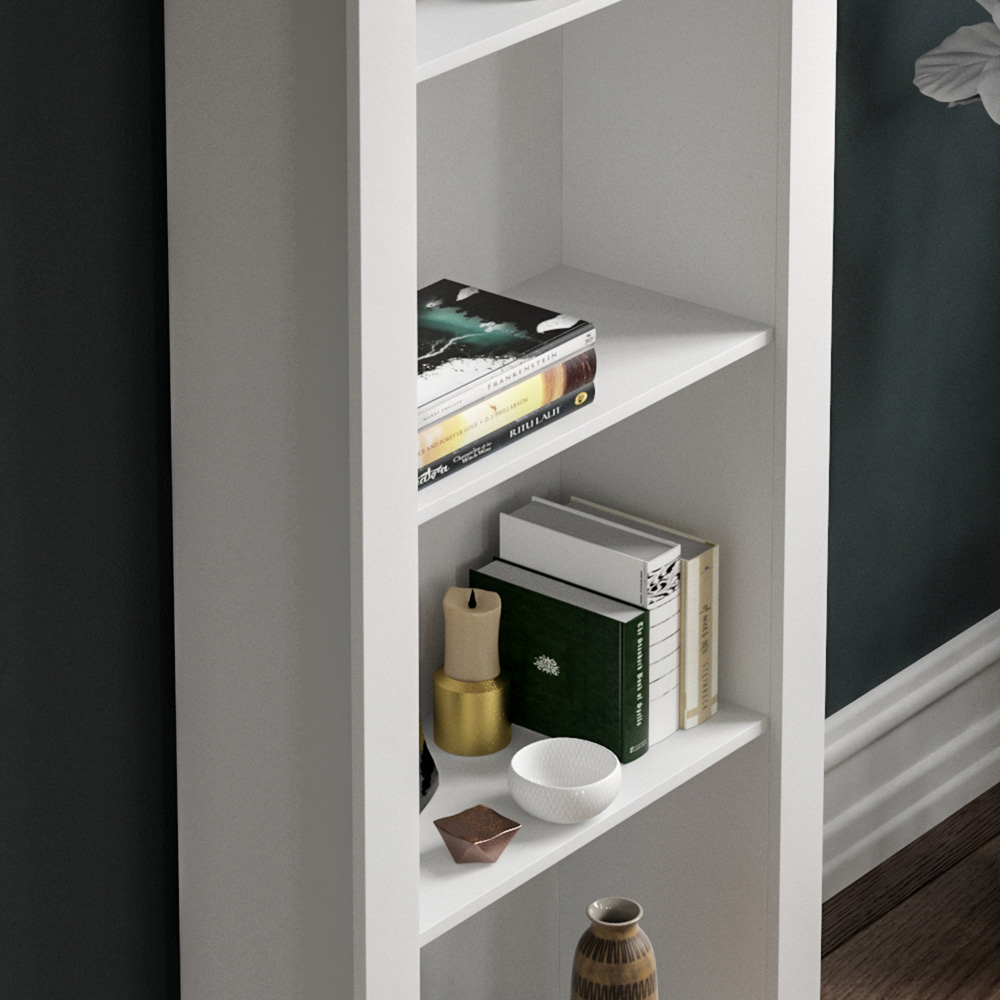 Vida Designs Arlington 4 Shelf White Bookcase Image 5