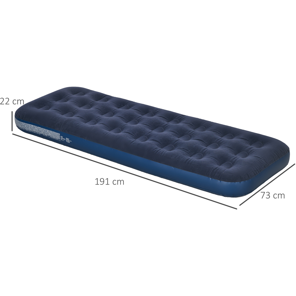 Outsunny Single Blue Portable Inflatable Camping Bed with Flocked Surface Image 3
