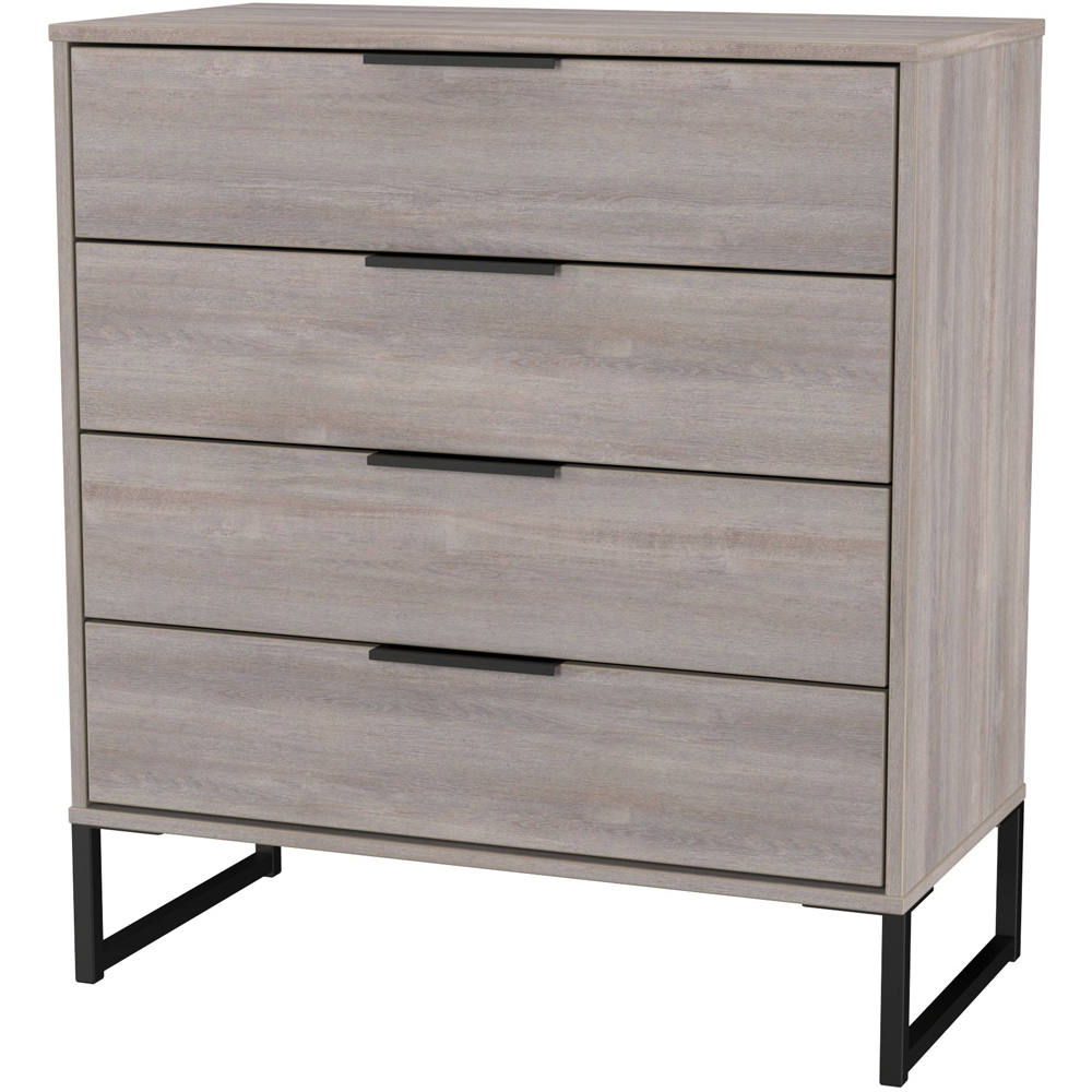 Crowndale Hong Kong 4 Drawer Grey Oak Chest of Drawers Ready Assembled Image 4