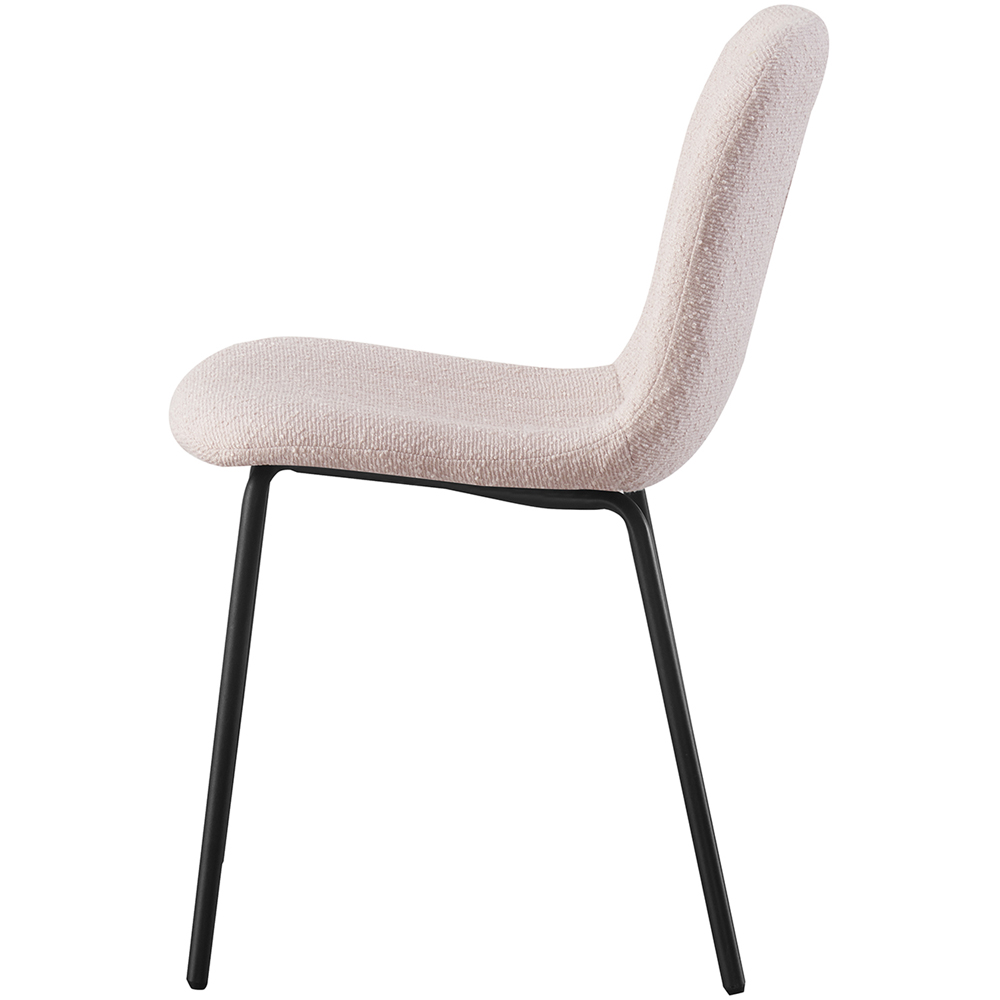 Bella Set of 6 Pink Teddy Faux Fur Stitched Design Dining Chairs Image 3