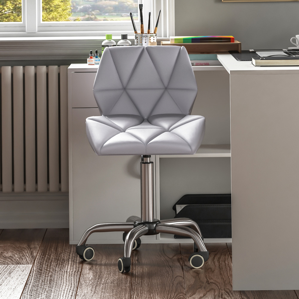 Vida Designs Grey PU Faux Leather Swivel Office Chair Image 3
