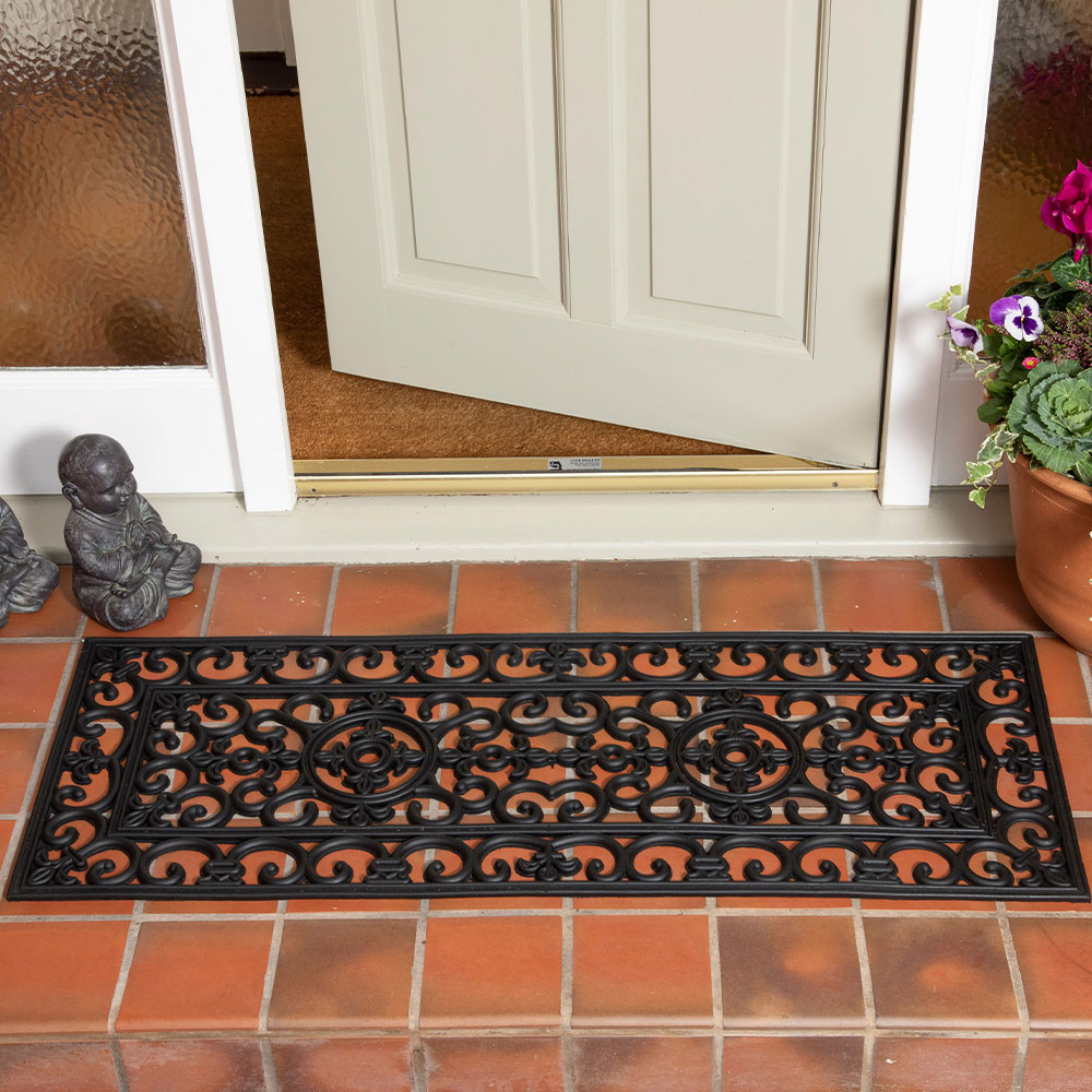 Esselle Radcliffe Black Rubber Doormat 45 x 120cm Image 2