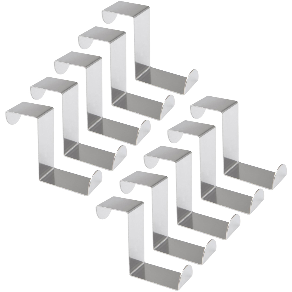 ATEK Stainless Steel Reversible Over Door Hook 10 Pack Image 1