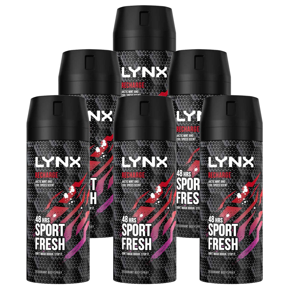 Lynx Recharge Body Spray Case of 6 x 150ml Image 1
