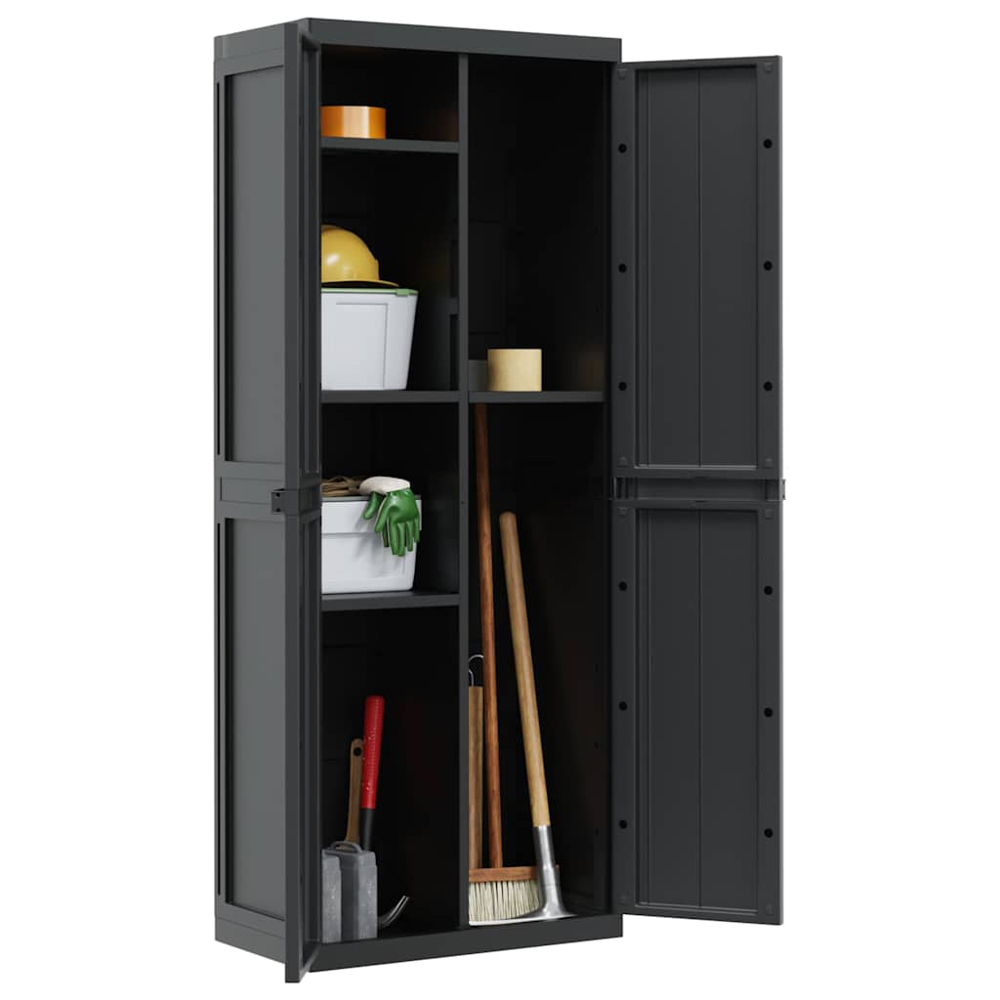 vidaXL 2 Door Black Outdoor Storage Cabinet Image 4