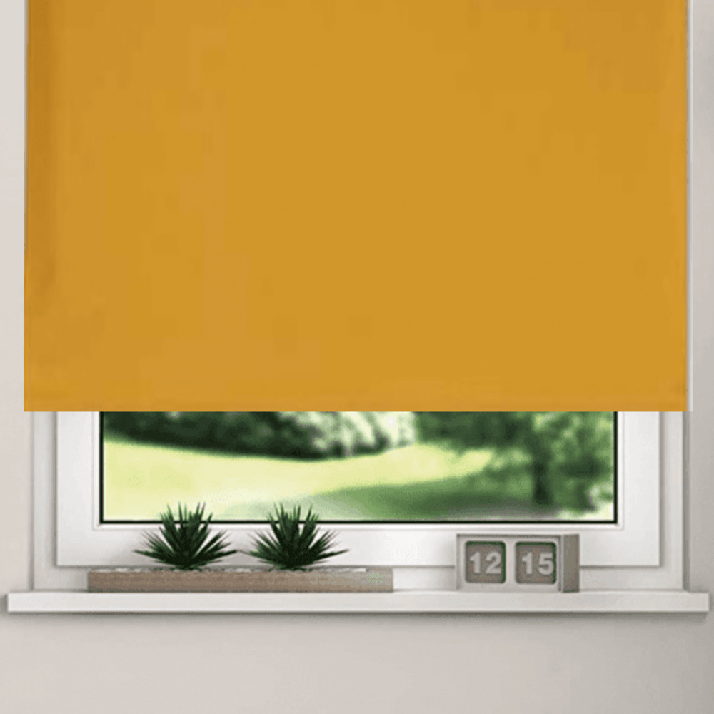 New EdgeBlinds Thermal Blackout Roller Blinds Ochre 120cm Image 3
