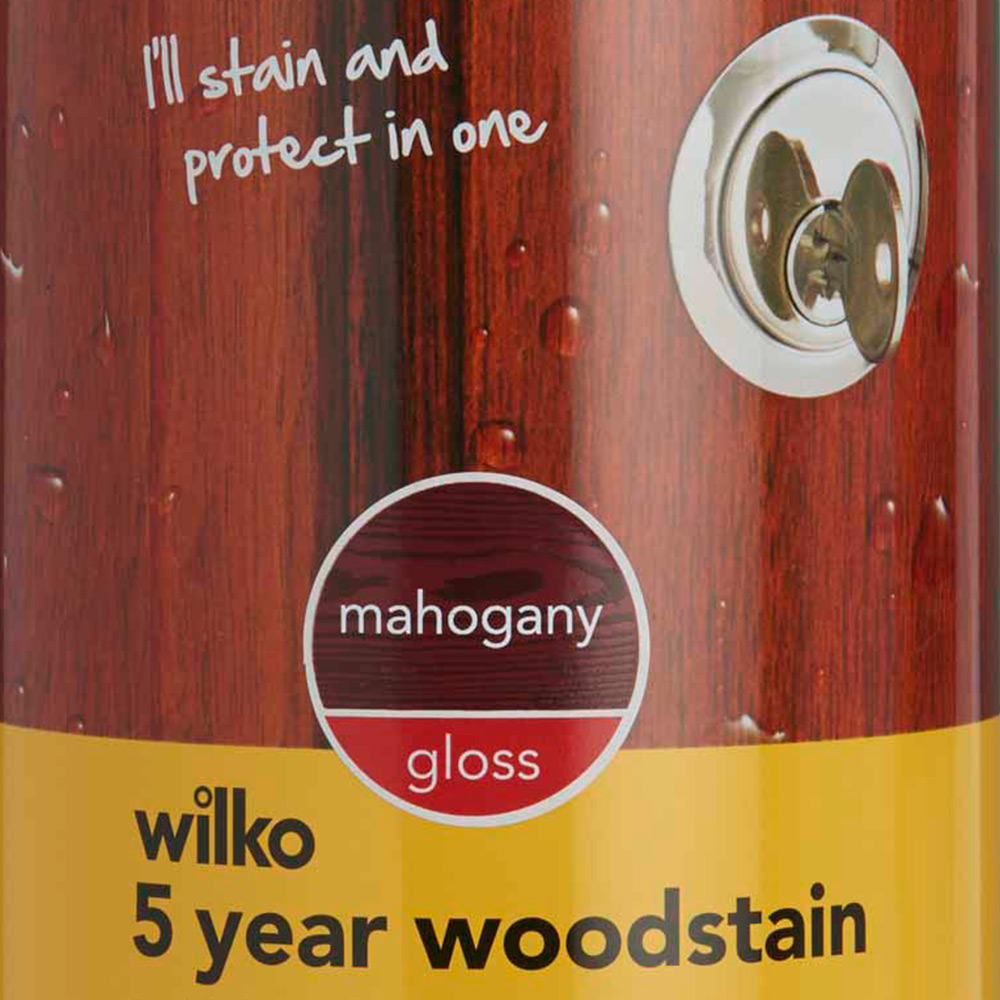 Wilko 5 Year Mahogany Gloss Woodstain 750ml Image 2