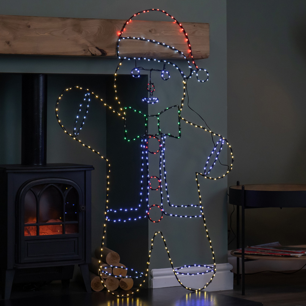Samuel Alexander FlexiBright 456 Multicoloured LED Gingerbread Man Christmas Decoration 1.2m x 90cm Image 4