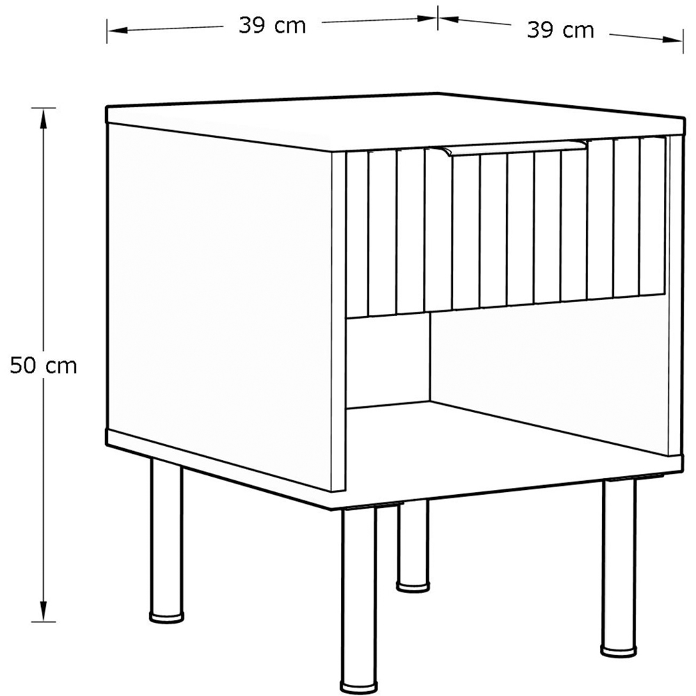 GFW Nervata Single Drawer Single Shelf Oak Lamp Table Image 9