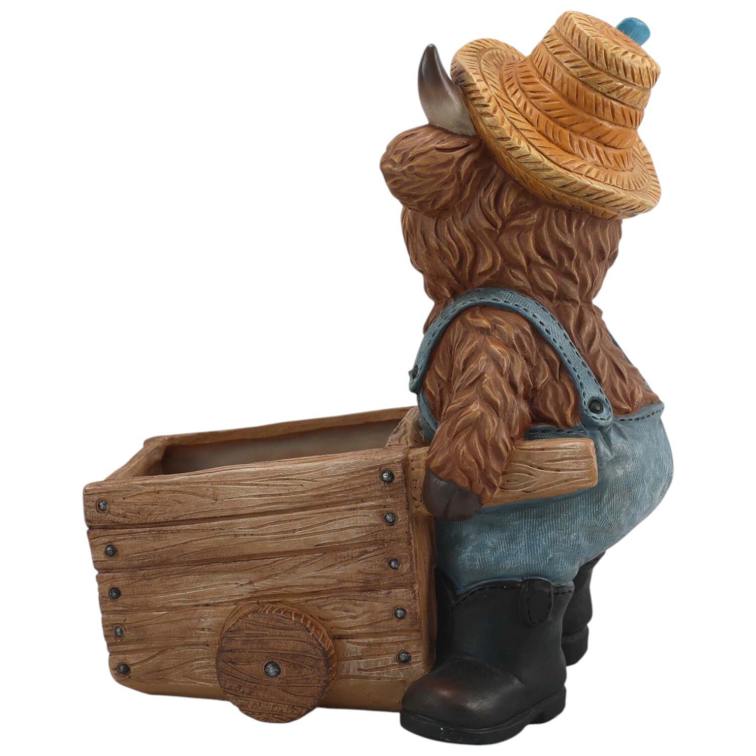 Highland Cow Wheelbarrow Planter Image 5