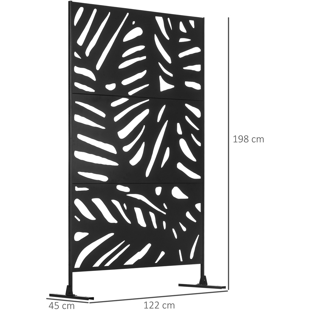 Outsunny Black Metal Outdoor Privacy Screen with Stand 6.4ft Image 8