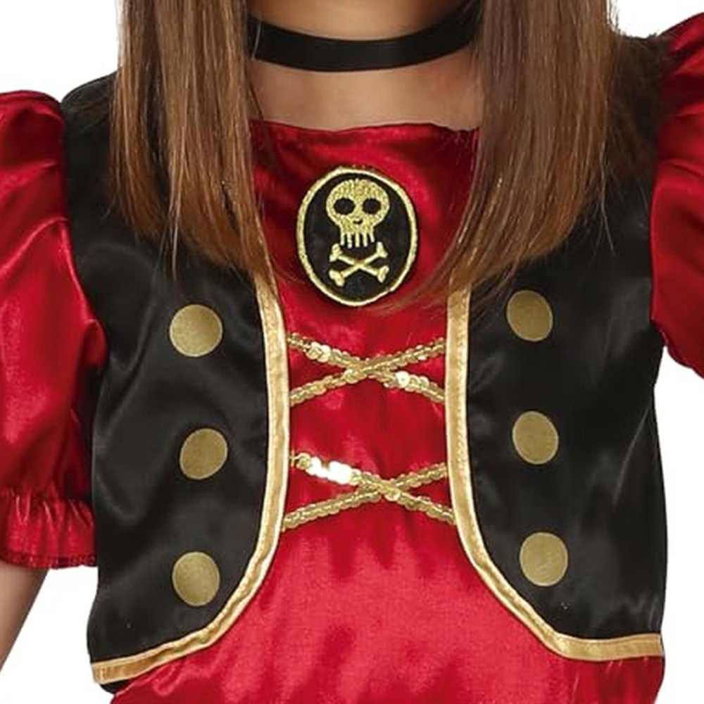 Fiestas Guirca Black and Red Pirate Costume 10 to 12 Years Image 3