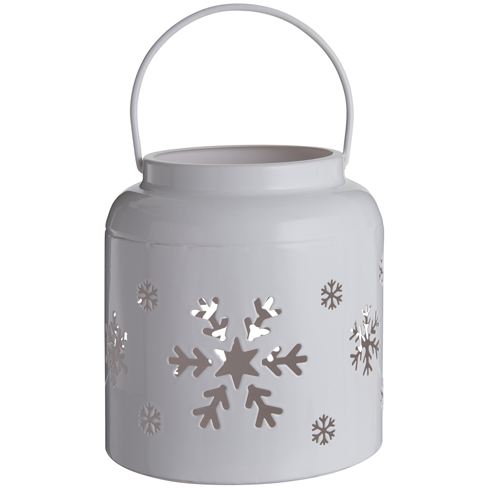 Wilko Nordic White Metal Lantern Image 1