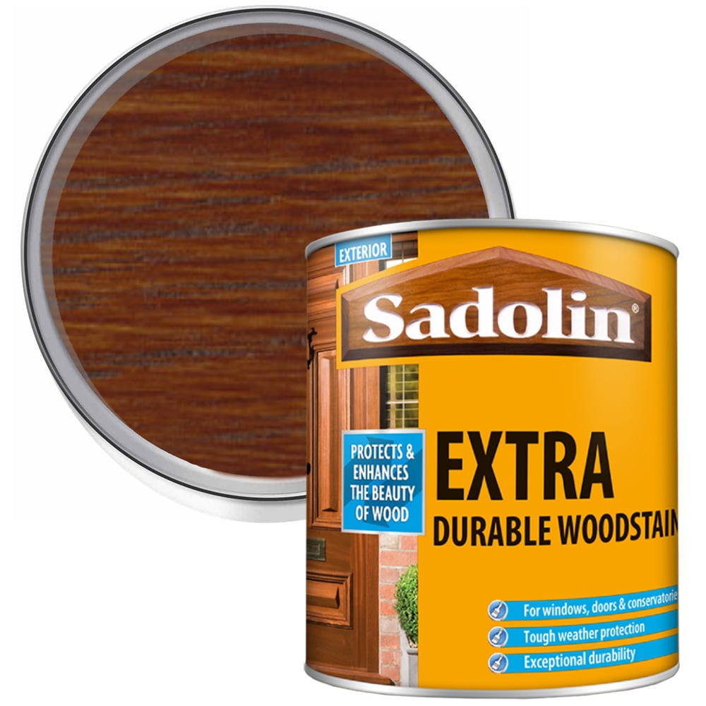 Sadolin Extra Teak Exterior Woodstain 500ml Image 1
