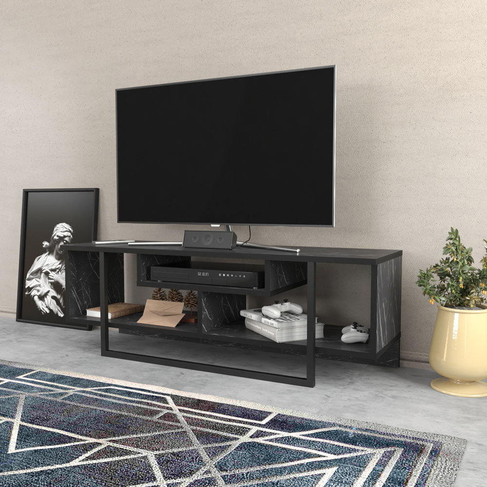 Decorotika Asal Bendire and Black Wide TV Unit Image 5