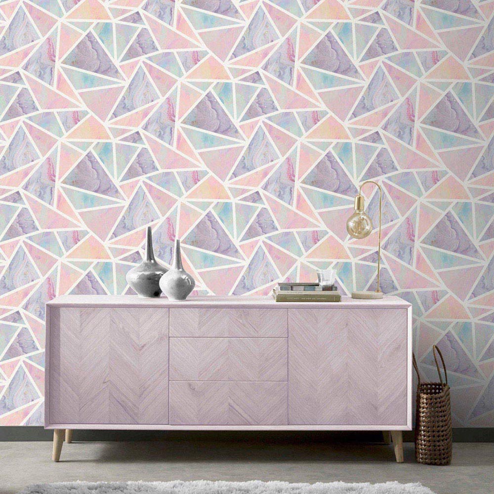 Arthouse Pastel Geometric Multicolour Wallpaper Image 8