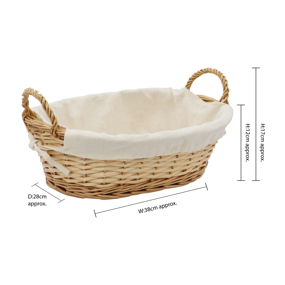 JVL 9L Acacia Honey Oval Willow Storage Basket Image 6