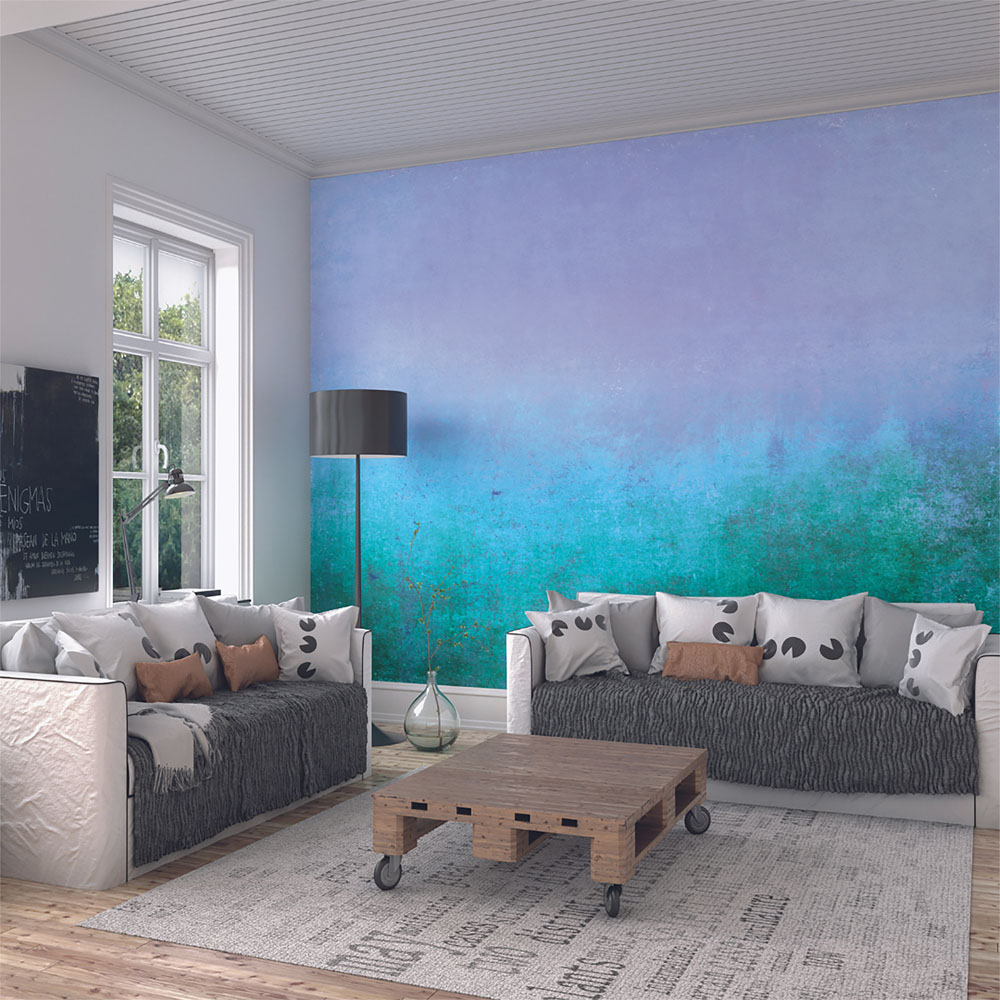 Origin Murals Grunge Distressed Effect Blue Wall Mural Image 3