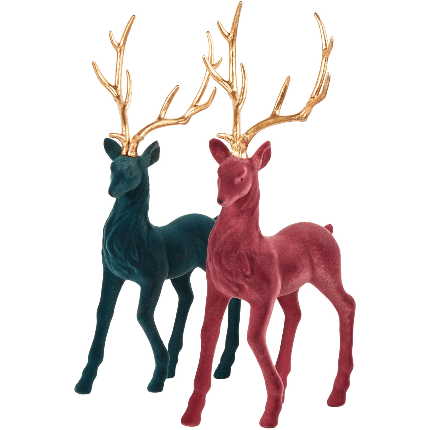 Elegant Flocked Standing Reindeer Image 1