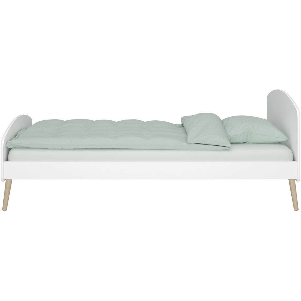 Florence Gaia Single Pure White Bed Frame Image 4