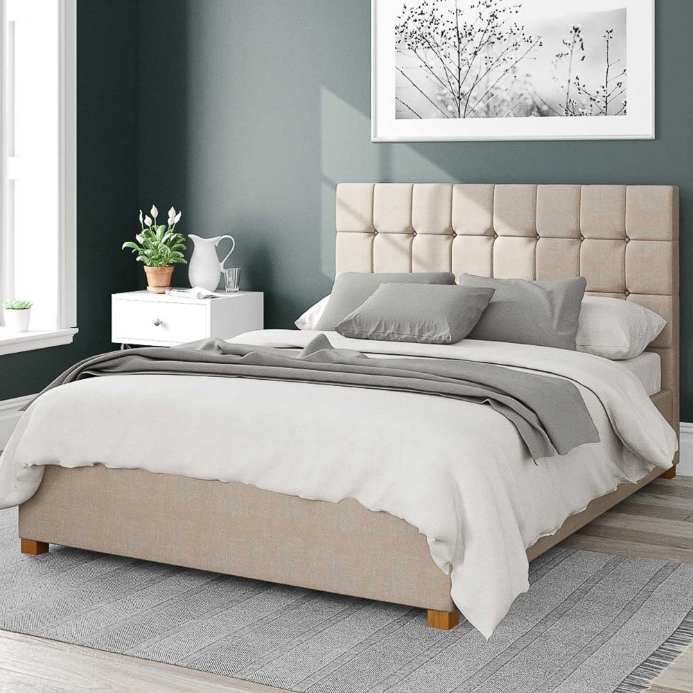Aspire Sinatra King Size Cream Malham Weave Ottoman Bed Image 1