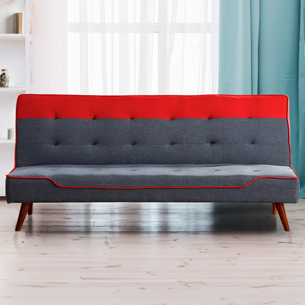 Brooklyn Double Sleeper Red Fabric Sofa Bed Image 1