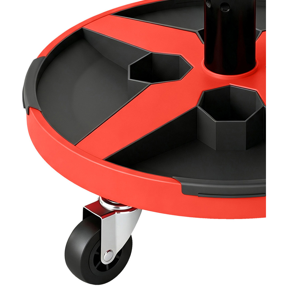 HOMCOM Black Height Adjustable Rolling Mechanic Stool 135kg Image 4