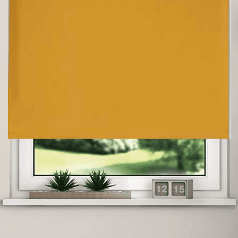 New EdgeBlinds Thermal Blackout Roller Blinds Ochre 60cm Image 3